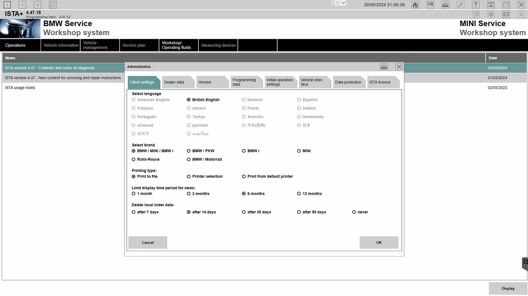 List Error Software BMW ISTA D