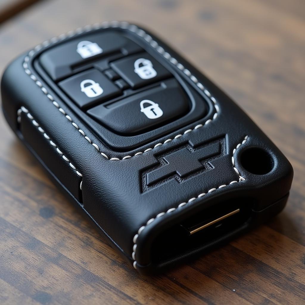 Leather Key Fob Cover for Chevy Silverado