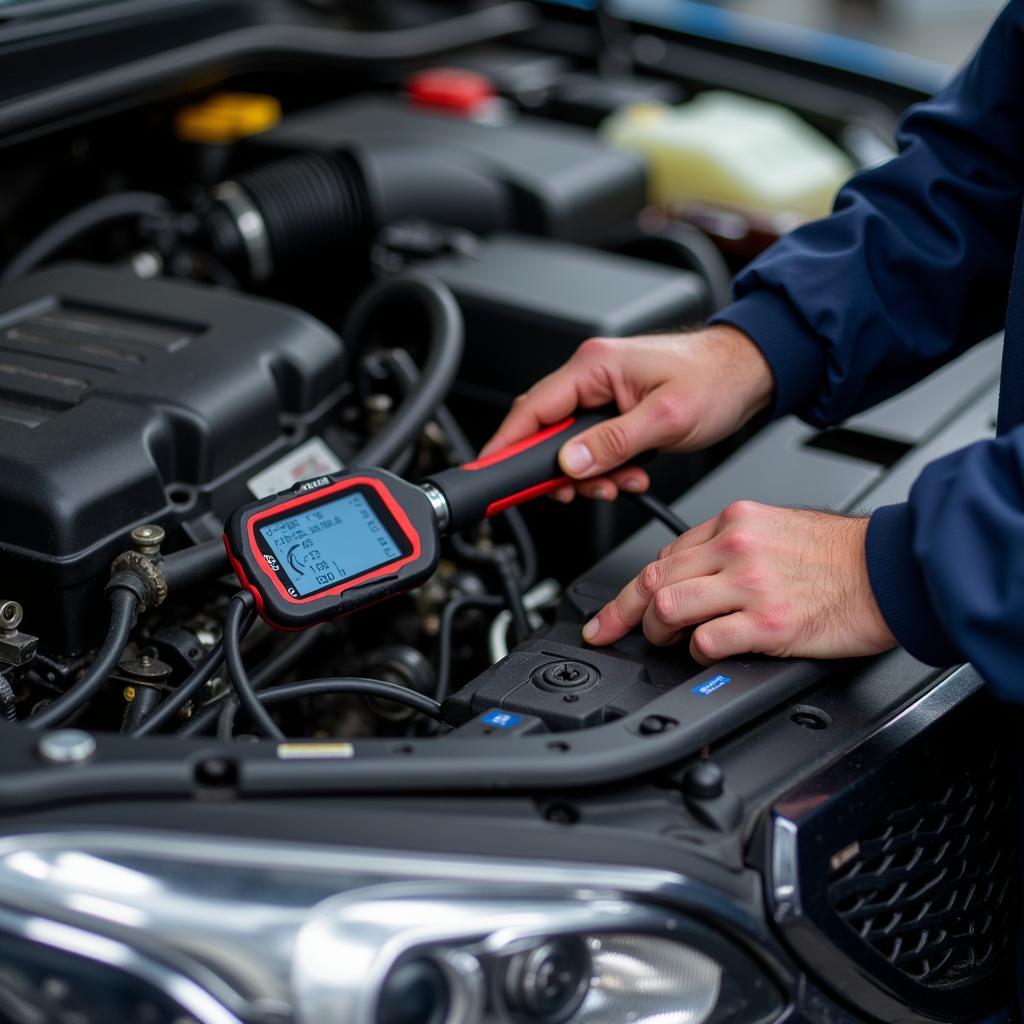 Mechanic Checking Car Engine