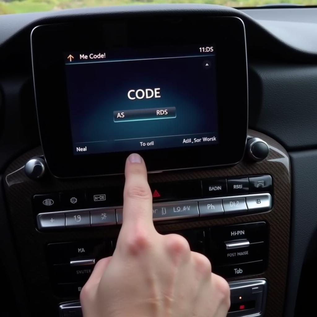 Entering the radio code on a Mercedes C250 radio display