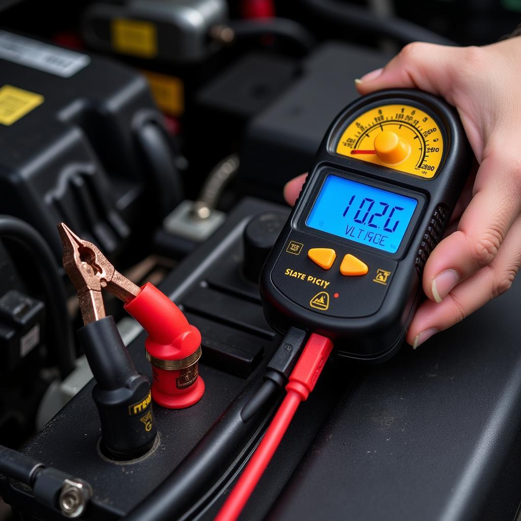 Using a multimeter to test a car battery