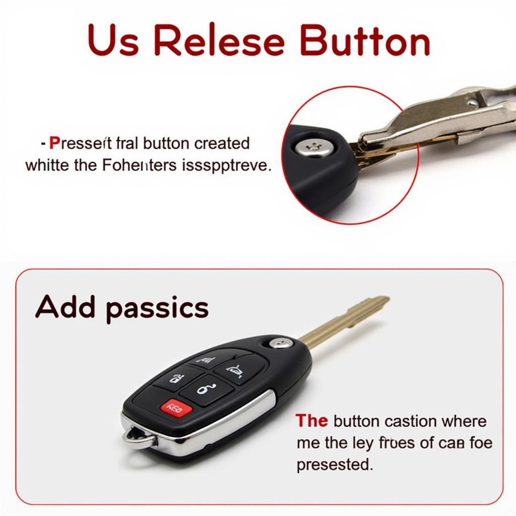 Pressing the key fob release button to open the case