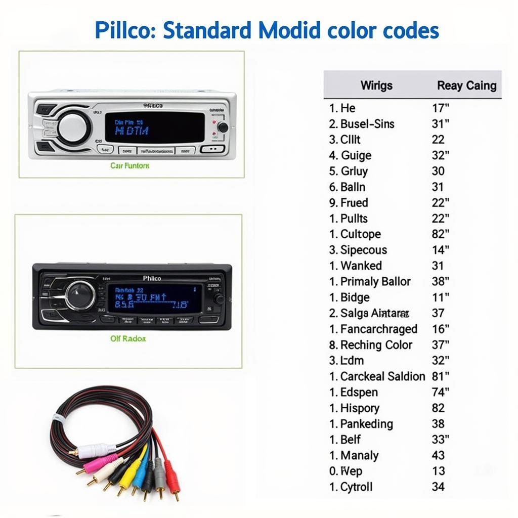 Philco Car Radio Basic Wiring Color Codes