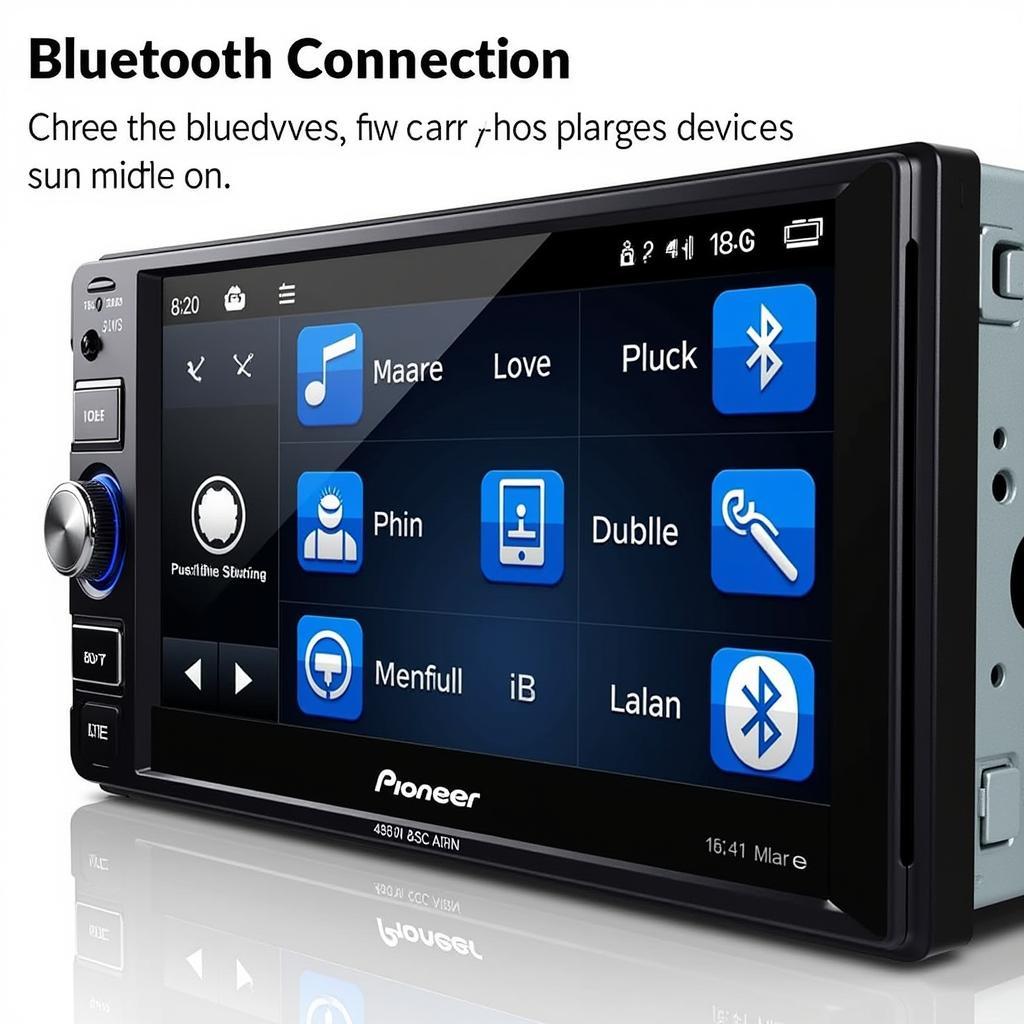 Pioneer Car Radio with Large Bluetooth Display