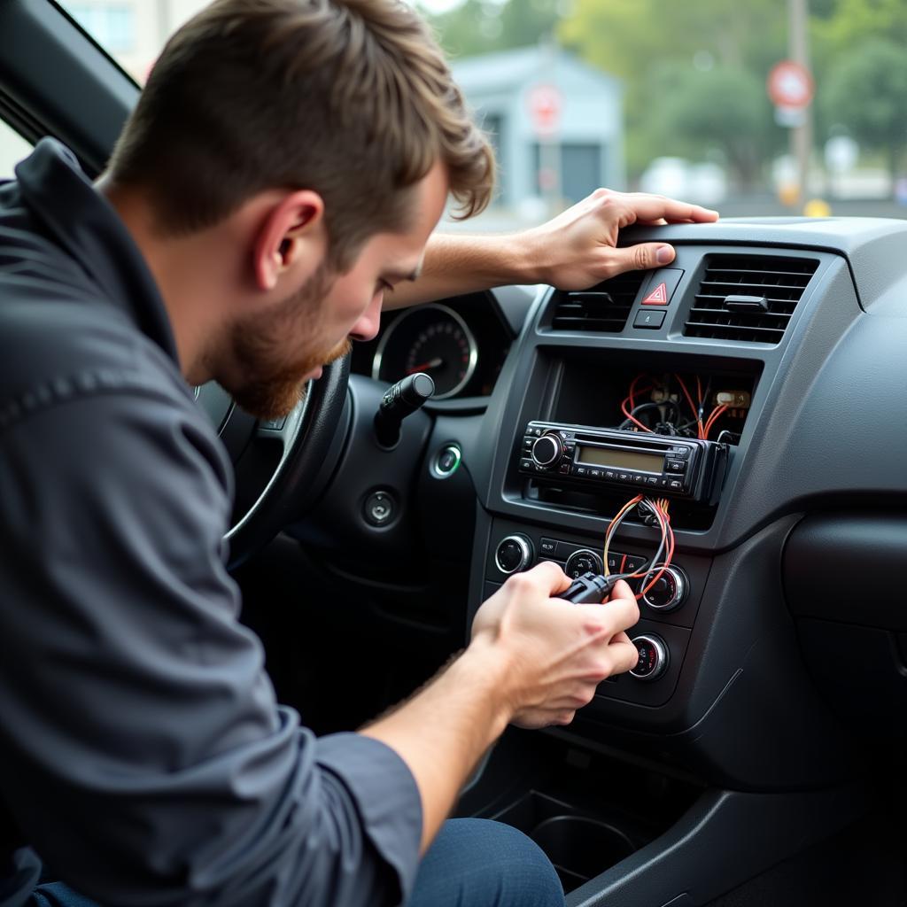 Professional Car Radio Installation Process