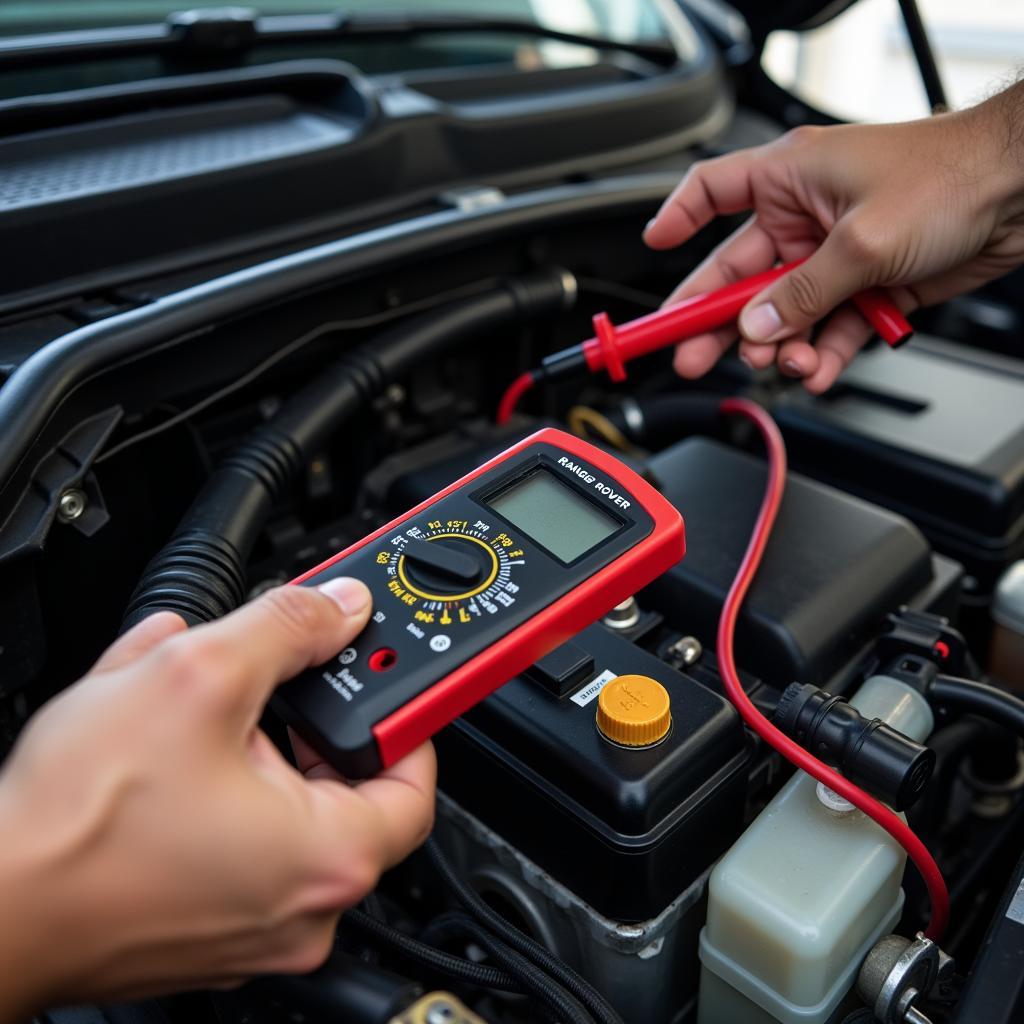 Testing a Range Rover Battery