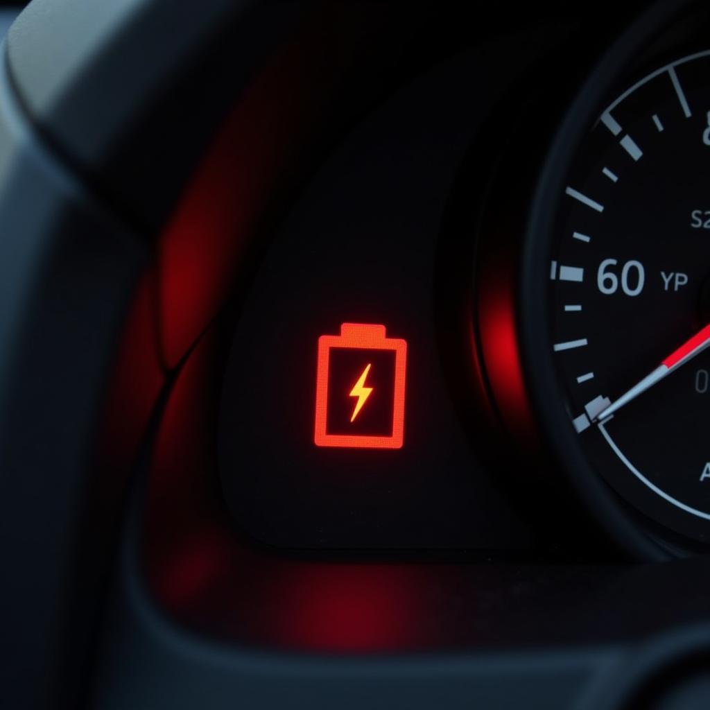 Red Battery Light on Car Dashboard