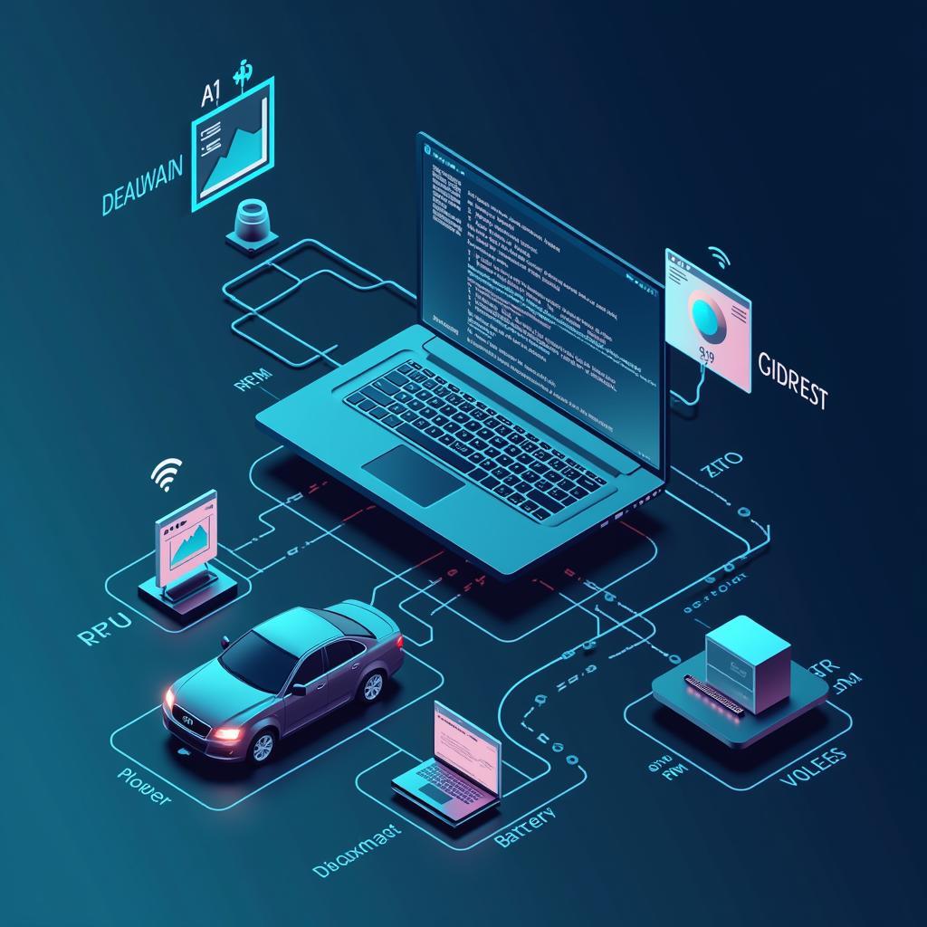 Remote Car Diagnostics Illustration