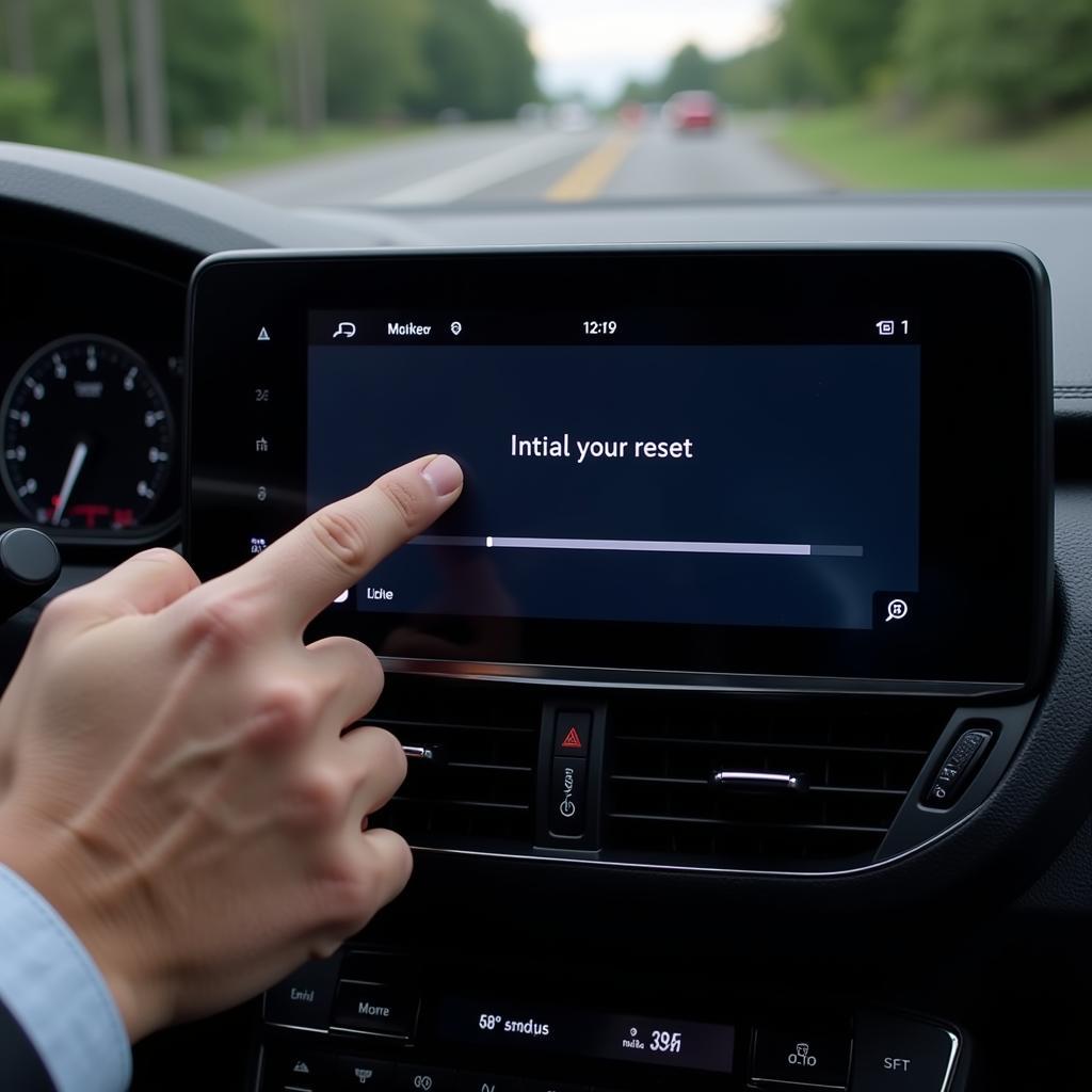 Resetting the infotainment system in a car.