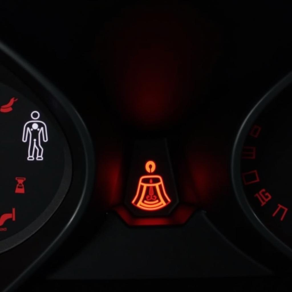 Seat Belt Warning Light on Car Dashboard