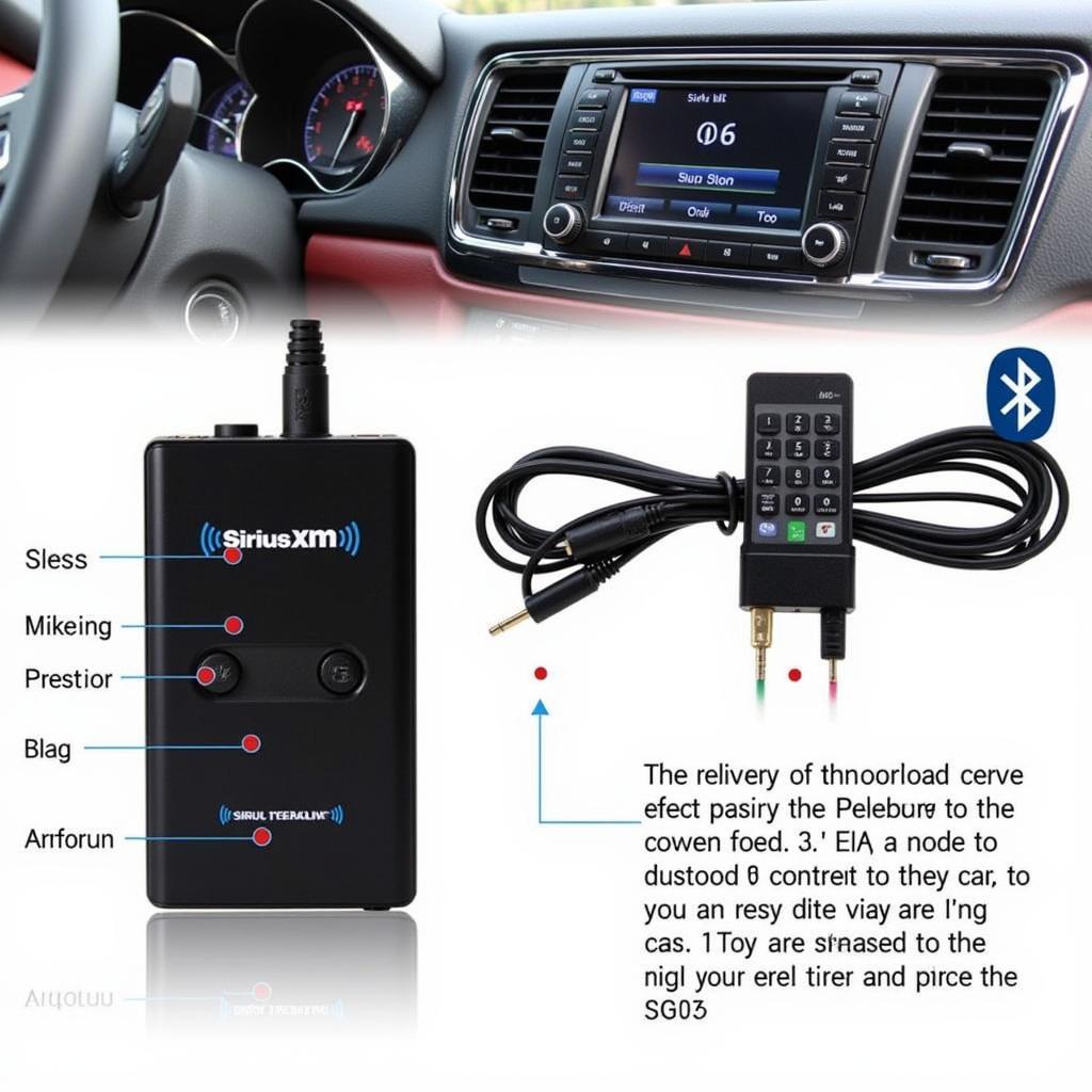 Sirius XM Portable Receiver Connected to Car Stereo