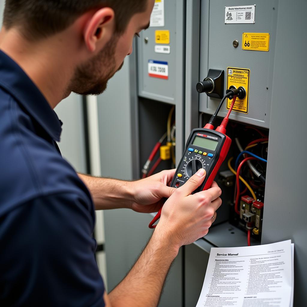 Technician Troubleshooting Warner Electric Elevator Brake