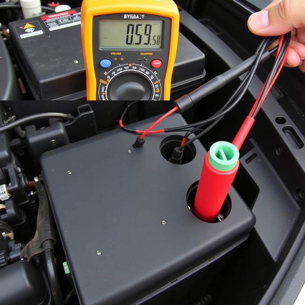 Testing a 2015 Chrysler 200's battery with a multimeter