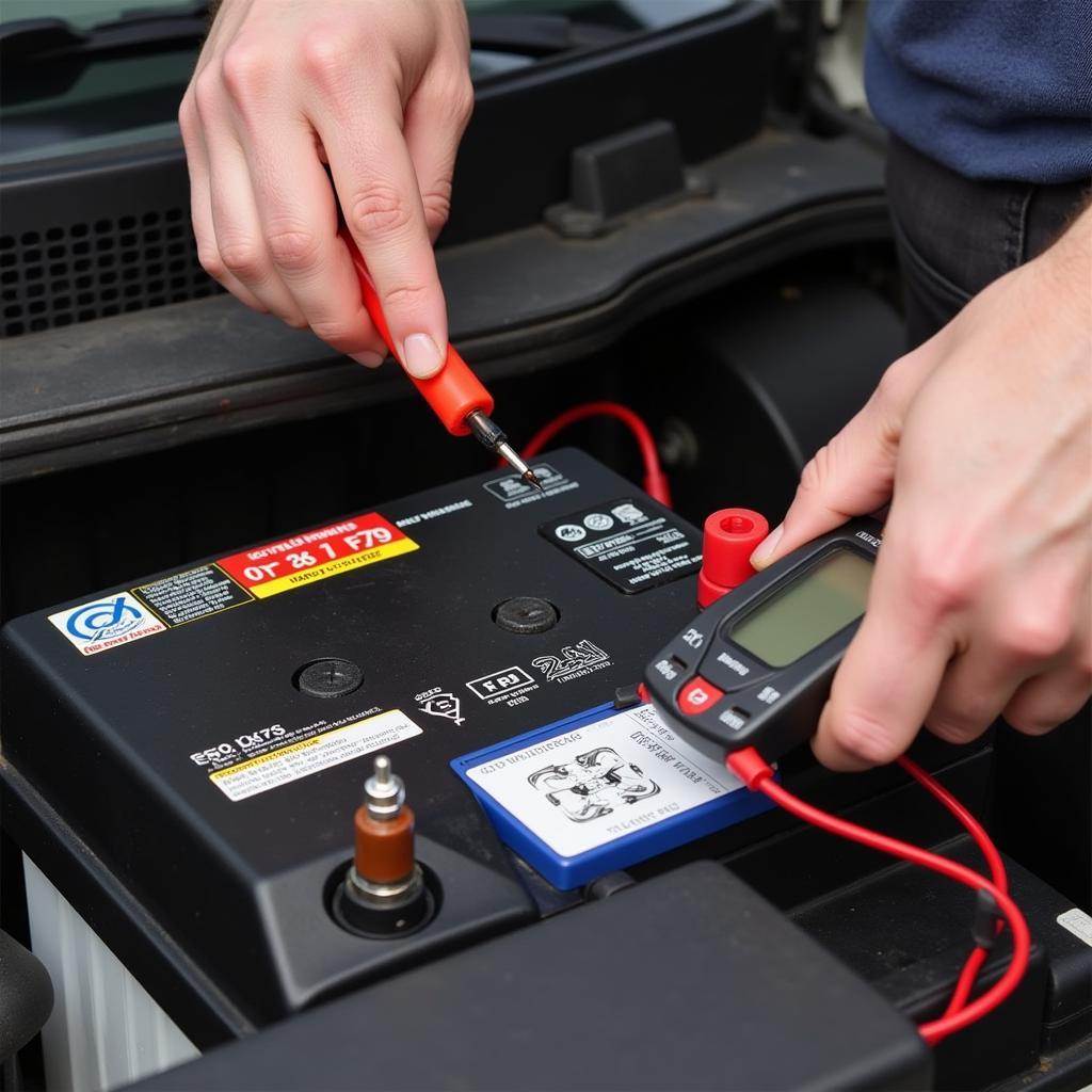 Testing Car Battery with Multimeter