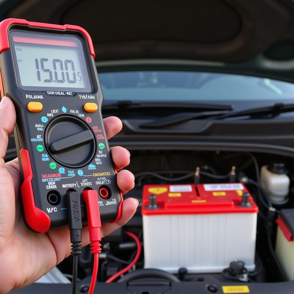 Testing a Car Battery with a Multimeter