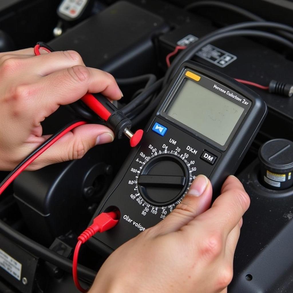 Testing Car Battery with Multimeter