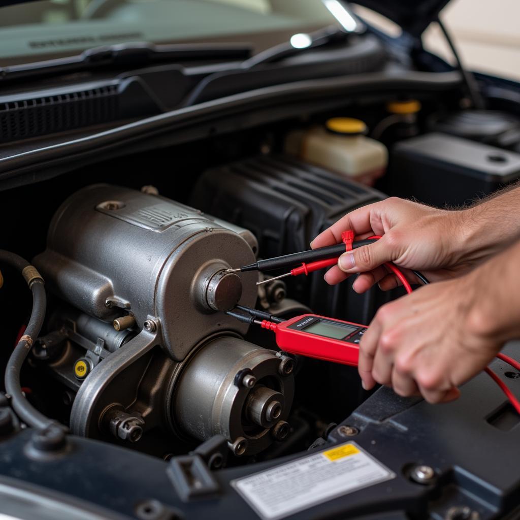 Testing a car's starter motor