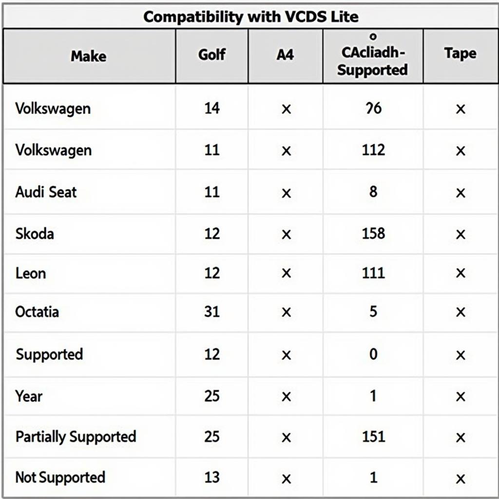 VCDS Lite Compatible Cars List