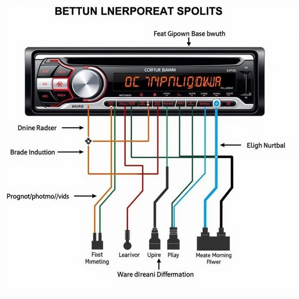 Wiring Diagram for a Vintage Car Radio with Bluetooth