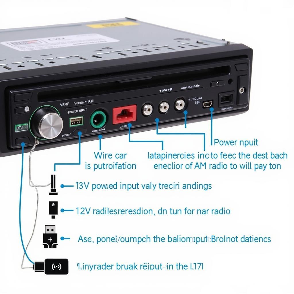 Wired 12V Bluetooth Car Receiver AM Radio Connection