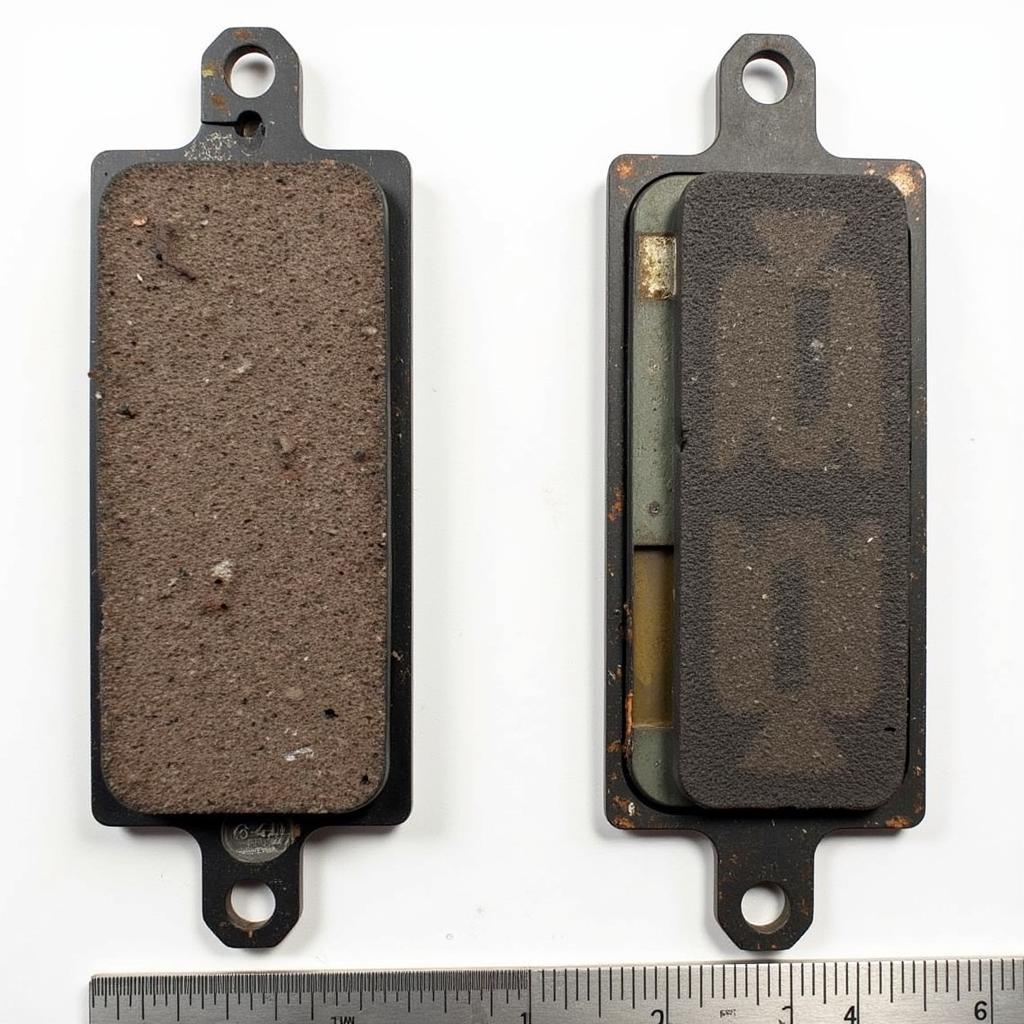 Worn BMW Brake Pads Compared to New