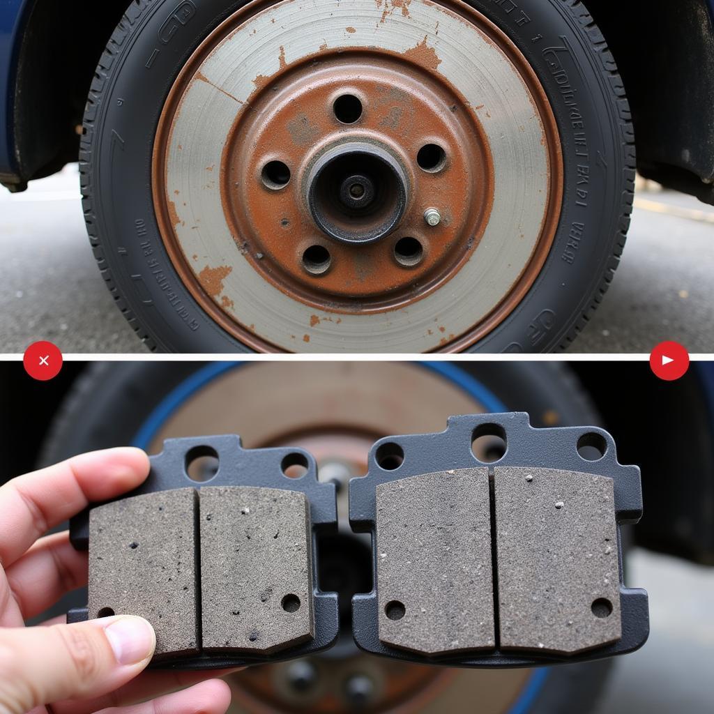 Worn Brake Pads on a Mazda CX-7