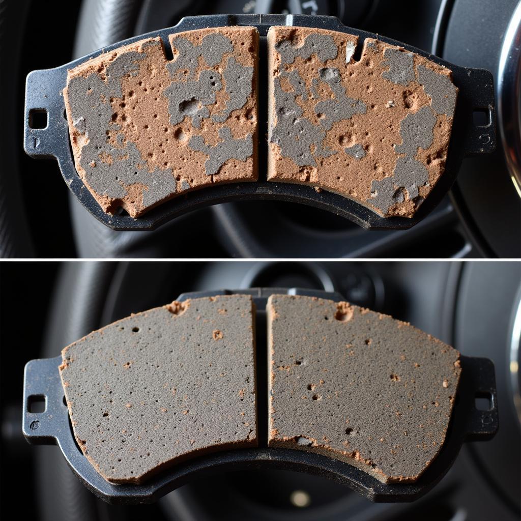 Worn Mini Brake Pads