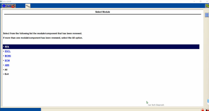 Navigate to RFA module 