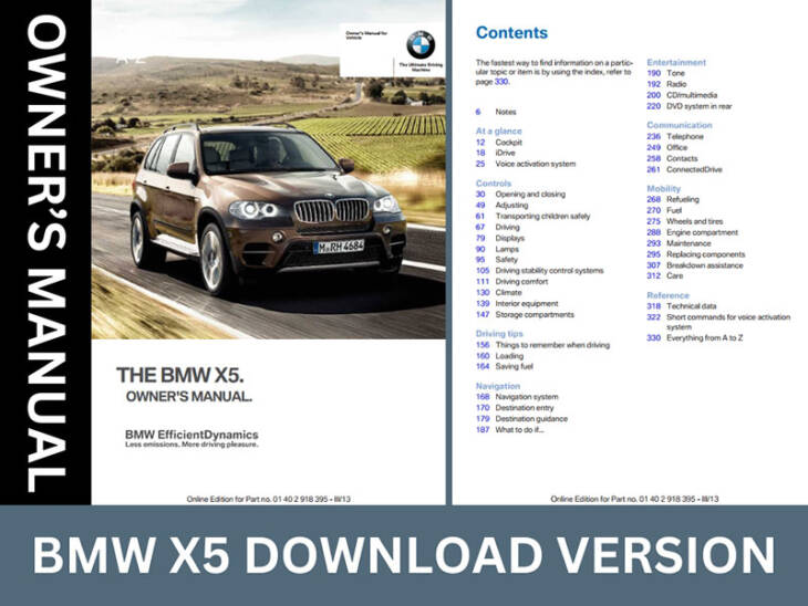 BMW X5 Owner Manuals PDF [BMW models 2000-2013]