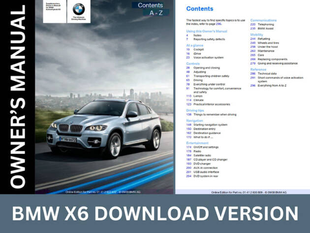 BMW X6 Owner’s Manuals [Car Models 2008-2013]