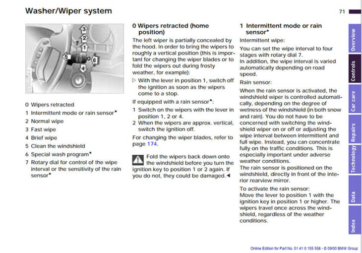 content of BMW X5 Owner Manuals