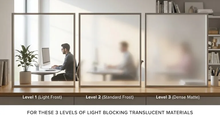 For These 3 levels of light blocking translucent materials