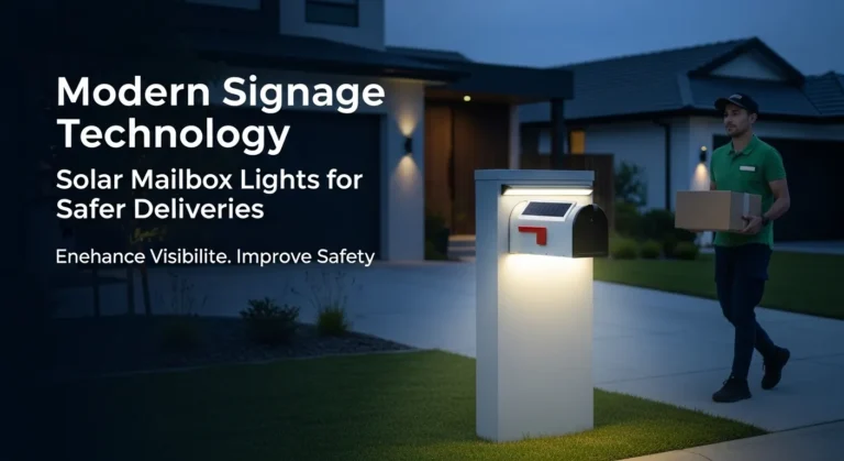 Modern Signage Technology: Advantages of mailbox solar lights systems in enhancing safety of couriers.