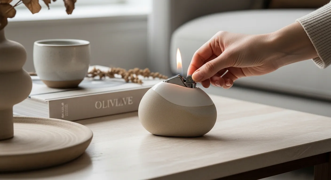 Olivia Snow Ceramics Pebble Lighter – Style to Test in your Coffee Table.